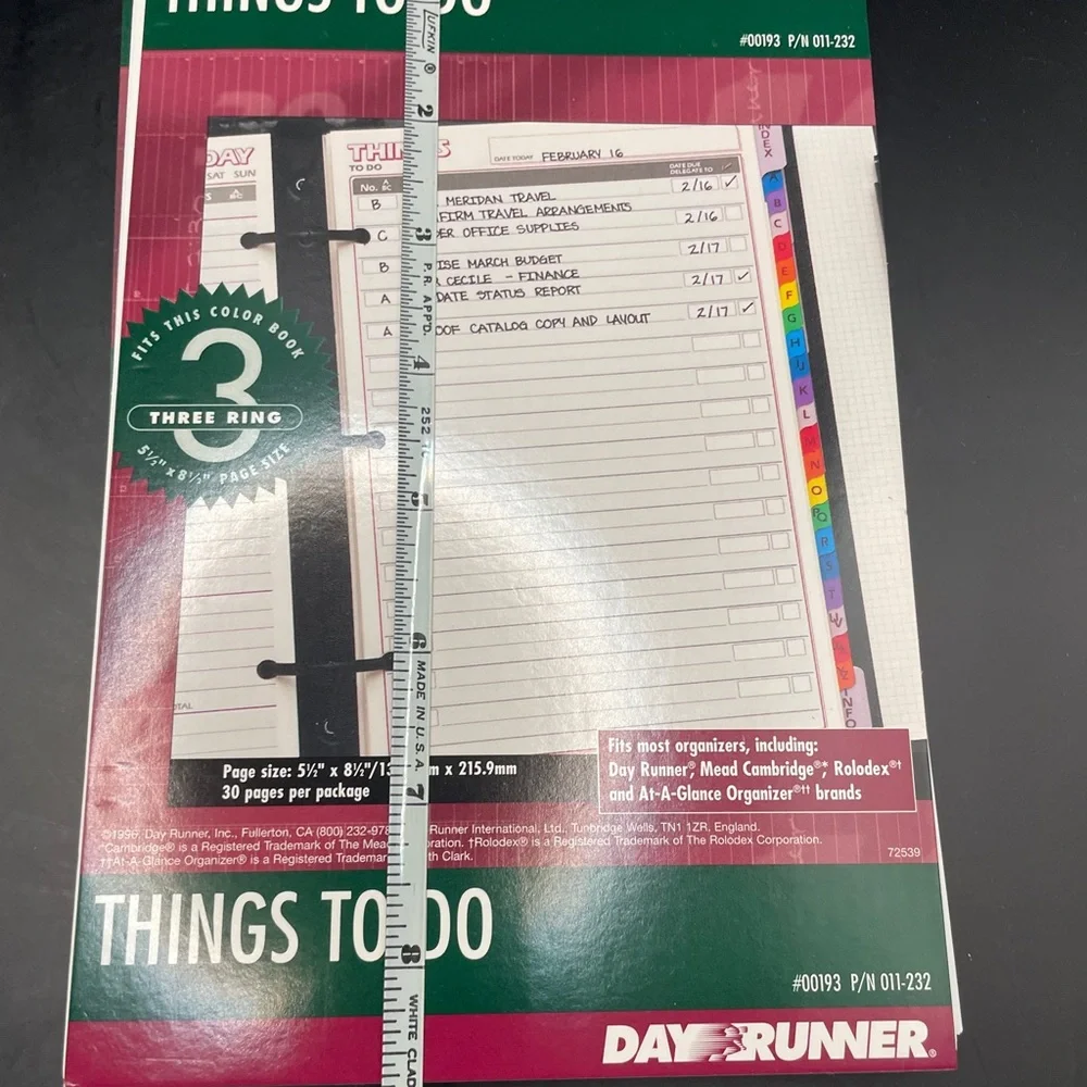 Day Runner Things To Do Planner Refill